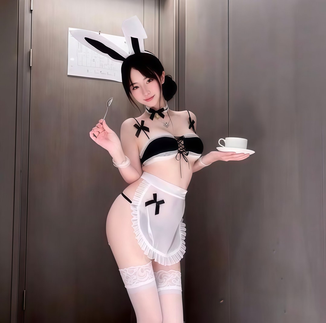 Áo ngủ gợi cảm cô hầu gái tai thỏ - 7