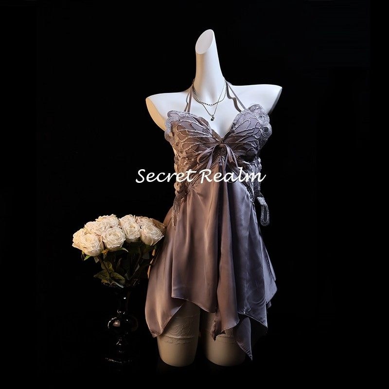 Áo ngủ gợi cảm lụa băng tạo hình bướm quyến rũ - 4