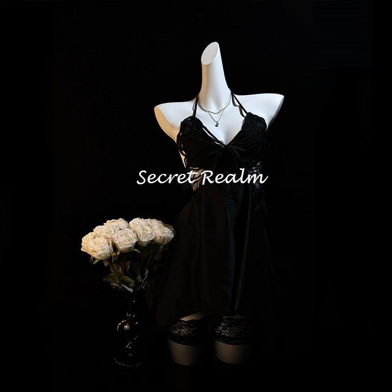 Áo ngủ gợi cảm lụa băng tạo hình bướm quyến rũ - 3