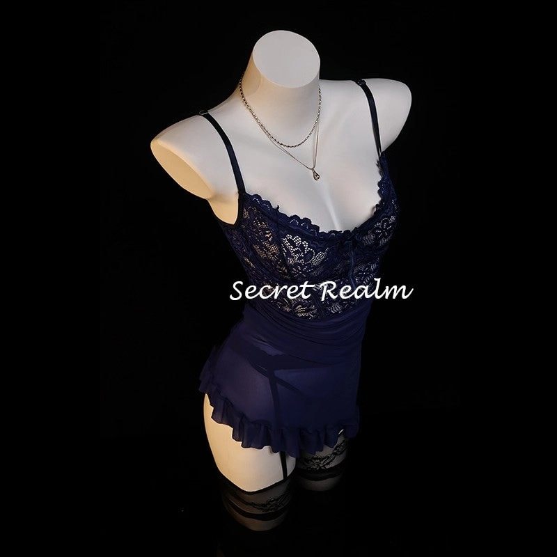 Áo ngủ gợi cảm với nội y ren xuyên thấu phong cách quyến rũ và mê hoặc - 2