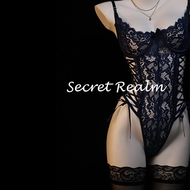 Bộ đồ liền thân ren gợi cảm xuyên thấu khoét rỗng - 4