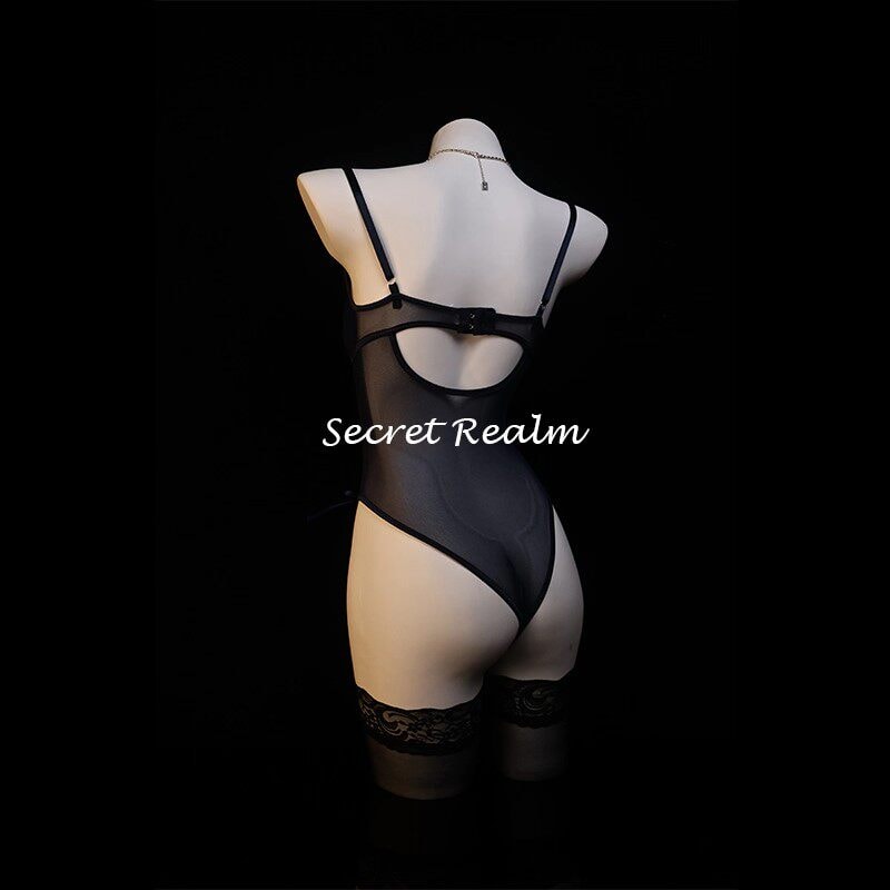 Bộ đồ liền thân ren gợi cảm xuyên thấu khoét rỗng - 5