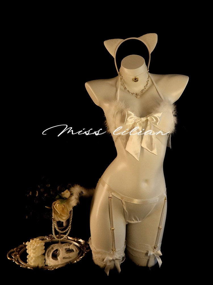 Bộ đồ ngủ cosplay ba mảnh mèo gợi cảm - 5