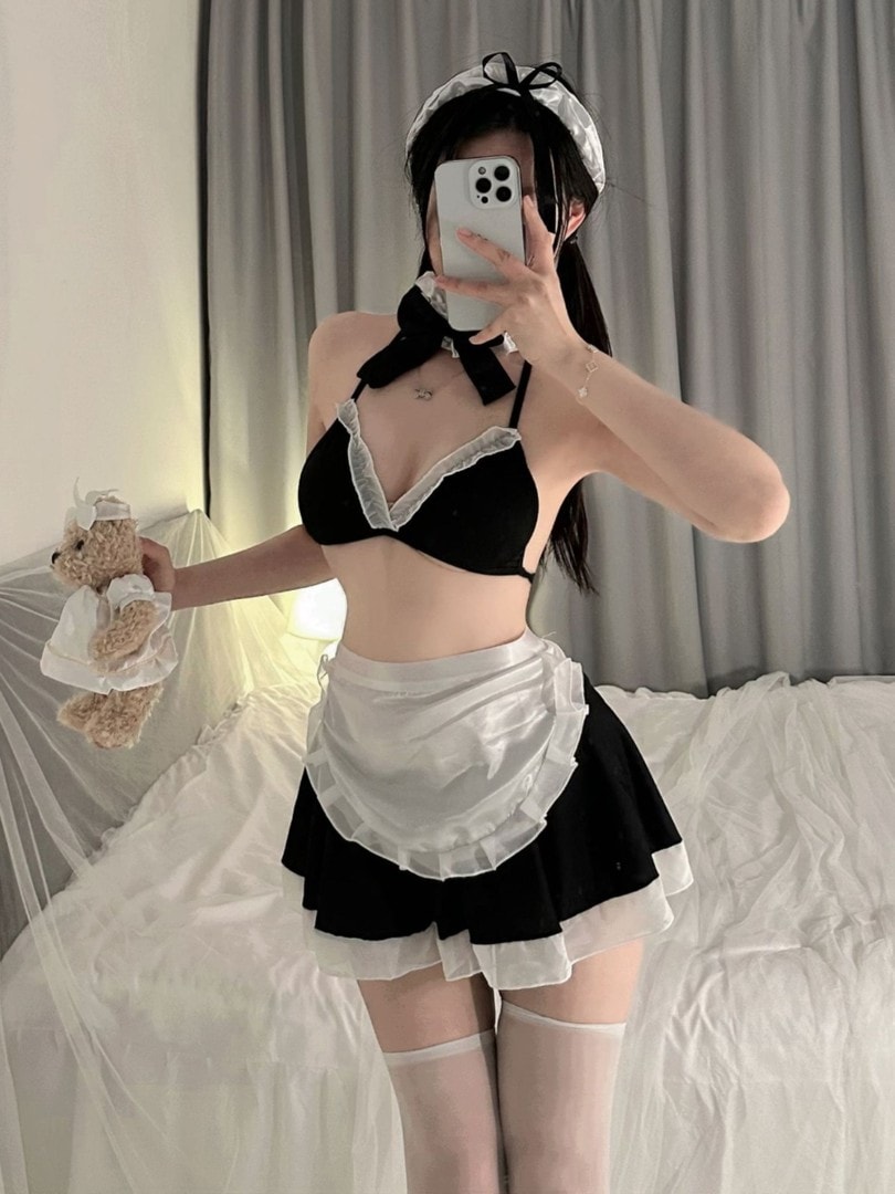 Bộ đồ ngủ gợi cảm cosplay hầu gái dễ thương - 7