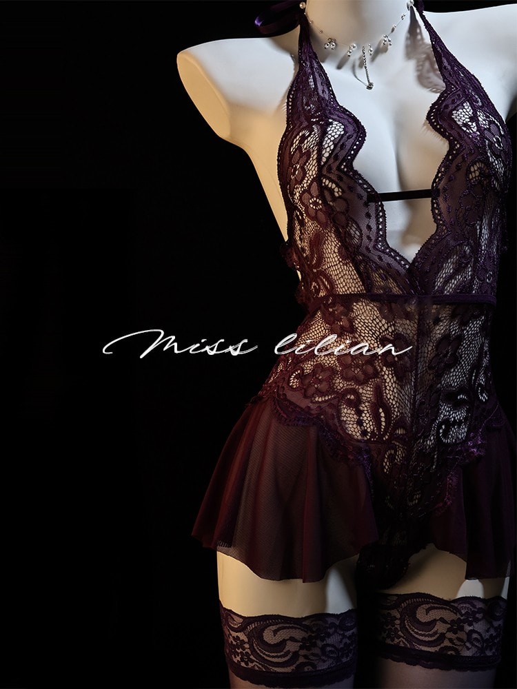 Bộ đồ ngủ khoét ngực sâu chữ V quyến rũ gợi cảm - 3