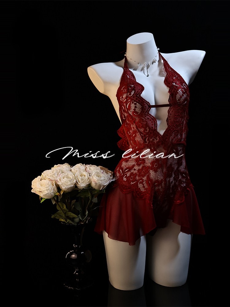 Bộ đồ ngủ khoét ngực sâu chữ V quyến rũ gợi cảm - 5