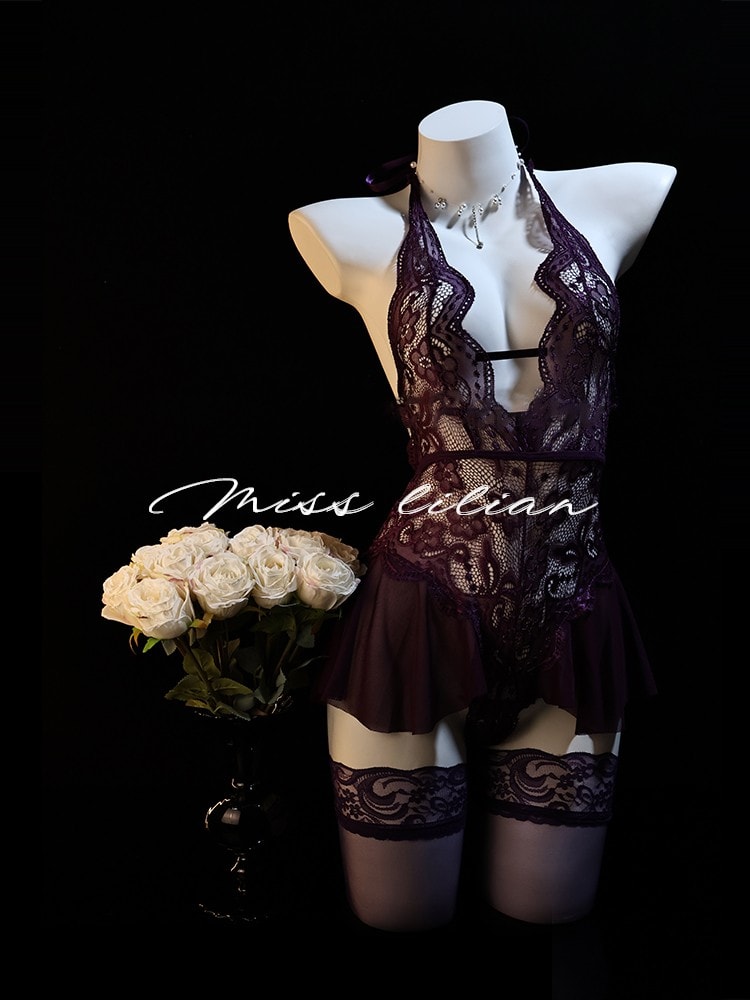 Bộ đồ ngủ khoét ngực sâu chữ V quyến rũ gợi cảm - 4