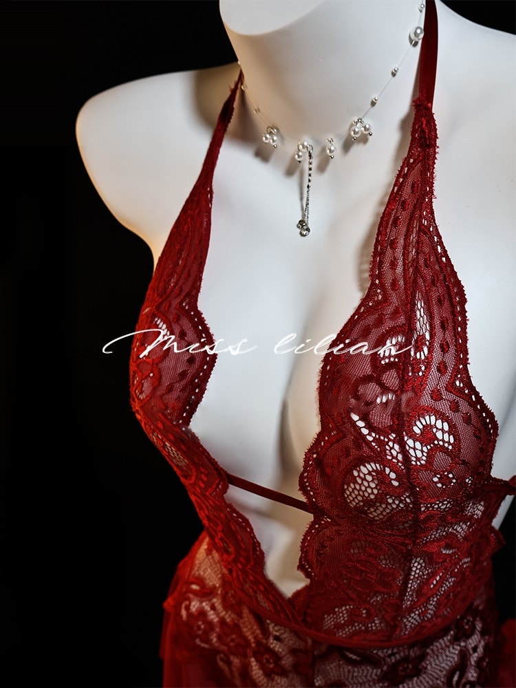 Bộ đồ ngủ khoét ngực sâu chữ V quyến rũ gợi cảm - 6