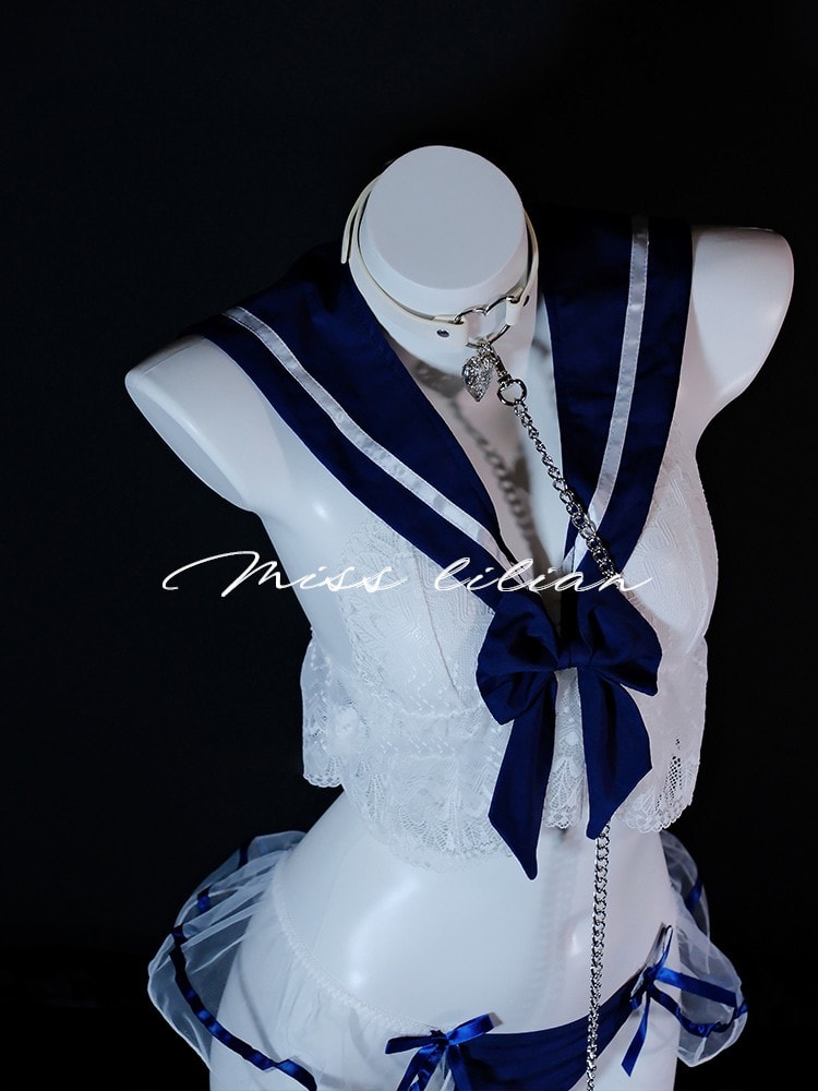Bộ đồng phục thủy thủ ren mỏng xuyên thấu ngọt ngào và gợi cảm - 3