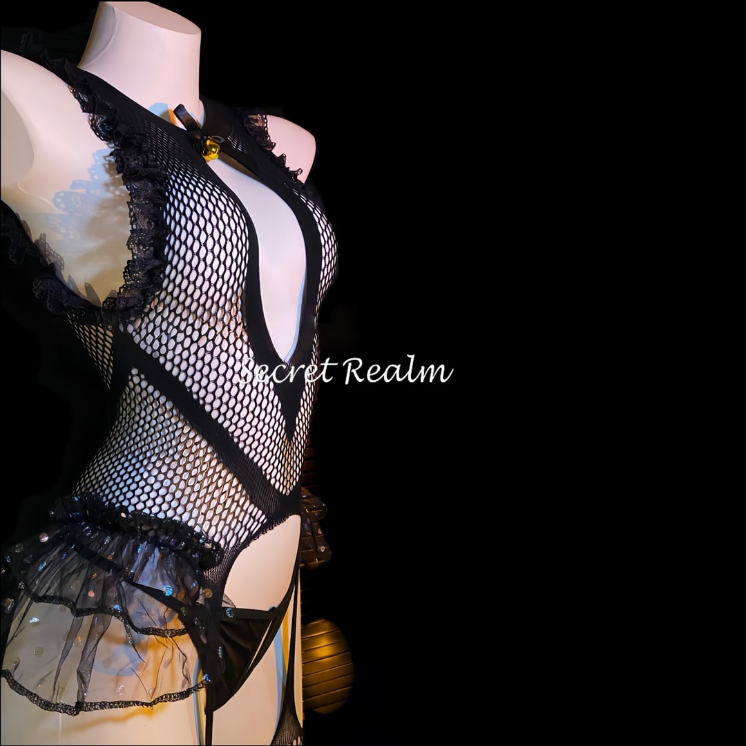 Bộ trang phục cosplay cô gái thỏ gợi cảm với chuông có thể tháo rời - 2