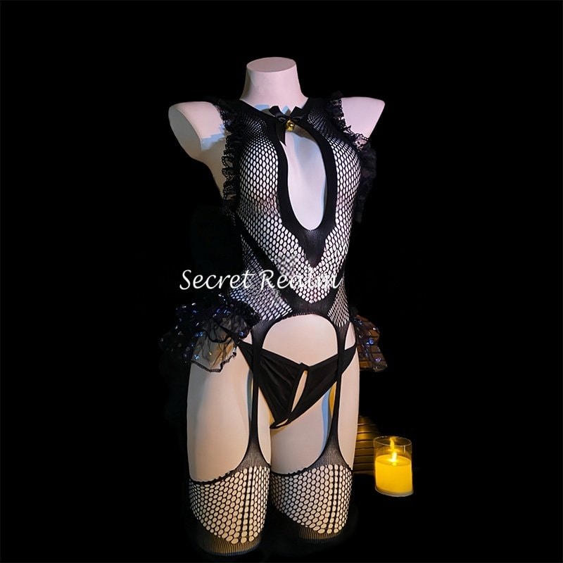 Bộ trang phục cosplay cô gái thỏ gợi cảm với chuông có thể tháo rời - 4