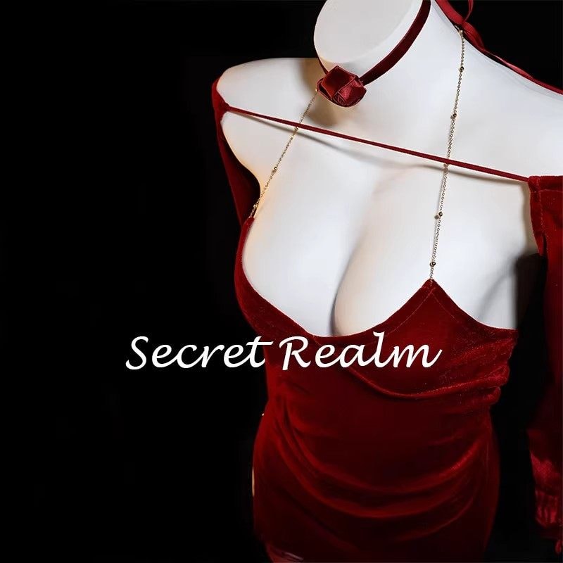 Đầm ngủ nhung ôm sát gợi cảm xẻ cao - 2