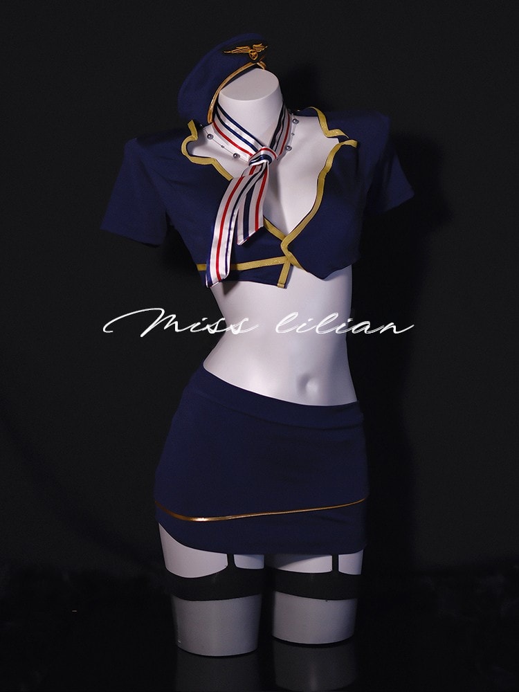 Đồng phục cosplay tiếp viên hàng không váy bó sát - 2