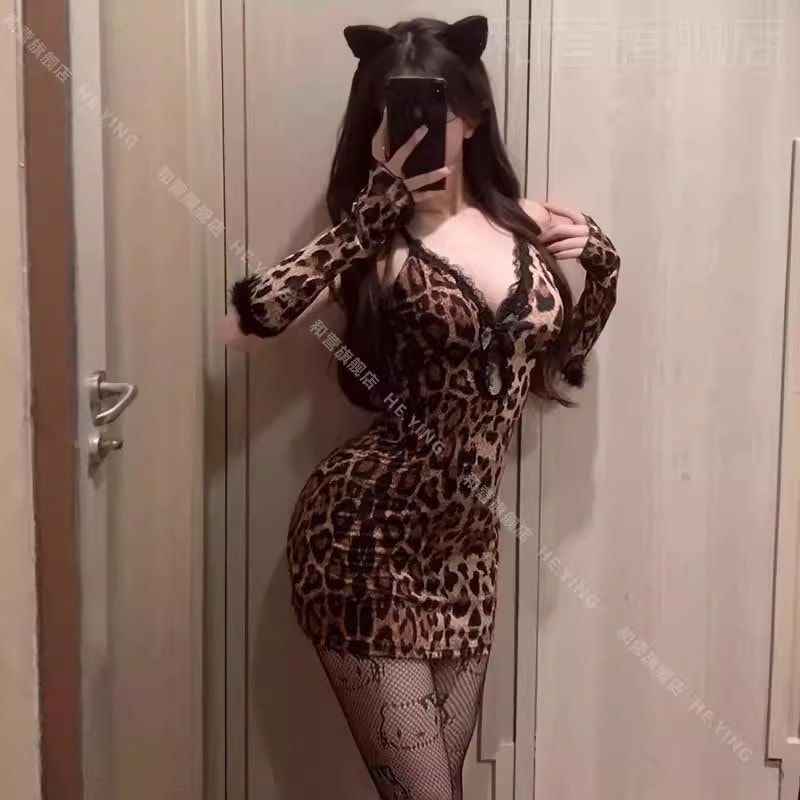 Váy bó sát họa tiết da báo gợi cảm - 8