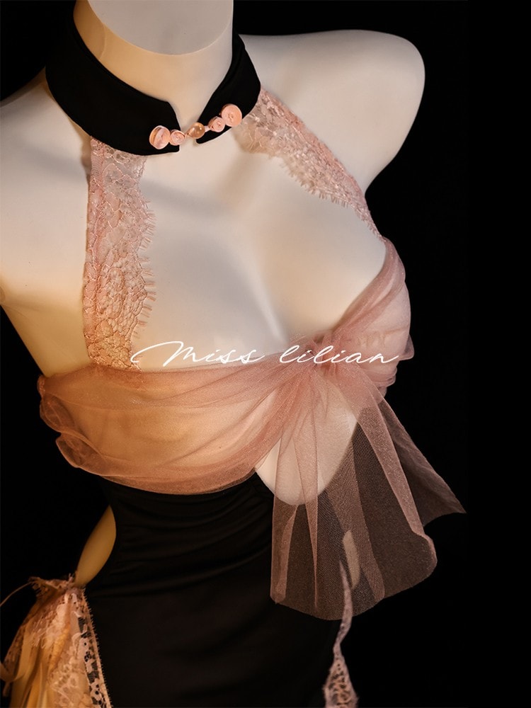 Váy ngủ nơ lưới hở lưng gợi cảm dễ thương - 4