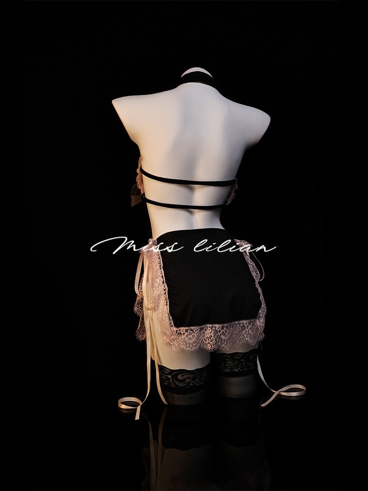 Váy ngủ nơ lưới hở lưng gợi cảm dễ thương - 5